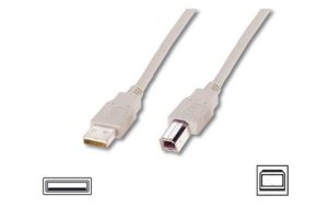 AK300102018EG.jpg CAVO USB 2.0 CONNETTORI A-B, LUNGHEZZA MT. 1,80 COLORE GRIGIO CHIARO