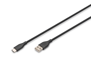 AK300340005S.jpg CAVO RICARICA GUAINA SILICONE USB-A / USB-C 0,5m, USB 2.0, 60W, NERO