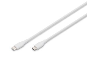 AK300341005W.jpg CAVO RICARICA GUAINA SILICONE USB-C / USB-C 0,5m, USB 2.0, 60W, BIANCO