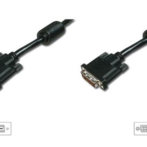 CAVO PROLUNGA DVI -D(24+1) MASCHIO-FEMMINA DUAL LINK CON DUE FERRITI COLORE NERO MT 3