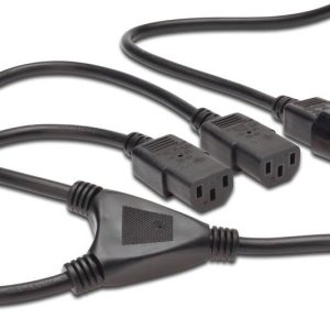 CAVO SDOPPIATORE PER ALIMENTAZIONE CON 1 CONNETTORE MASCHIIO C14 E 3 CONNETTORI FEMMINA C13 MT 1,7 DIGITUS
