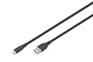 AK600108020S.jpg DIGITUS Cavo di collegamento in silicone Lightning, USB-A-Lightning 2 mt,nero