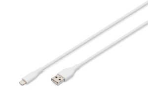 AK600108020W.jpg DIGITUS Cavo di collegamento in silicone Lightning,USB-A -Lightning 2 mt,bianco