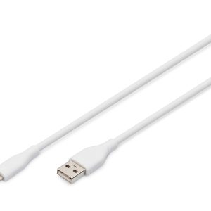AK600108020W.jpg DIGITUS Cavo di collegamento in silicone Lightning,USB-A -Lightning 2 mt,bianco