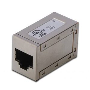 ADATTATORE PASSANTE CON 2 CONNETTORI RJ45 - 8P8C SCHERMATO FEMMINA/FEMMINA CAT.6