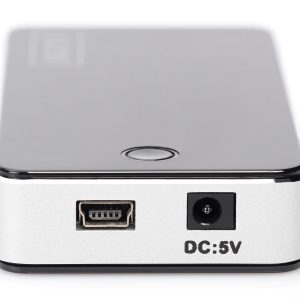 HUB CON 7 PORTE USB 2.0 CON ALIMENTATORE ESTERNO COLORE ARGENTO-NERO
