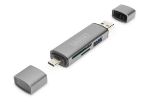 DA70886-1-H.jpg COMBO CARD READER HUB (USB-C+USB 3.0) 1X SD, 1X MICROSD, 1X USB 3.0, GRIGIO