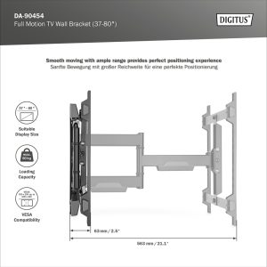 DIGITUS Supporto a parete per Full Motion TV (37-80")