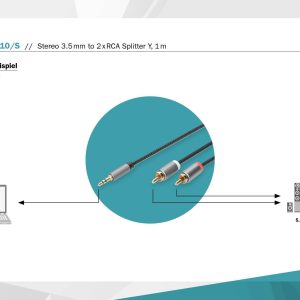DIGITUS Cavo adattatore audio, da 3,5 mm jack a cinch RCA DIGITUS mt 1