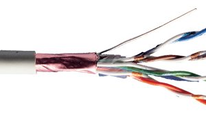 CAVO SOLIDO SCHERMATO F/UTP PER RETI CATEGORIA 5E IN RAME MATASSA MT. 305 CLASSE CPR: ECA