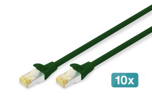 DK1644A010G10.jpg Cavo patch CAT 6A S/FTP, 10 pezzi lunghezza 1 mt. colore verde