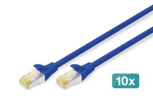 DK1644A030B10.jpg Cavo patch CAT 6A S/FTP, 10 pezzi lunghezza 3 mt. colore blu