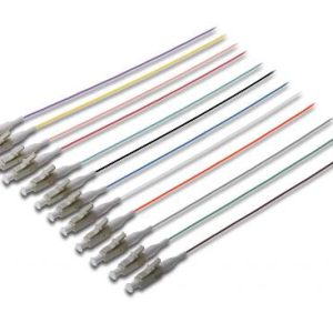 SET 12 CAVI PIGTAIL FIBRA OTTICA COLORATI CONNETTORI LC OM3 50/125 UPC SIMPLEX