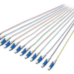 SET 12 CAVI PIGTAIL FIBRA OTTICA COLORATI CONNETTORI LC OS2 09/125 SIMPLEX
