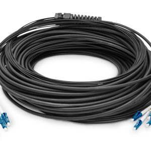 Cavo breakout universale in fibra ottica dotato di terminali, Multimode OM4, 8 fibre, LC/UPC - LC/UPC  50 mt. colore nero