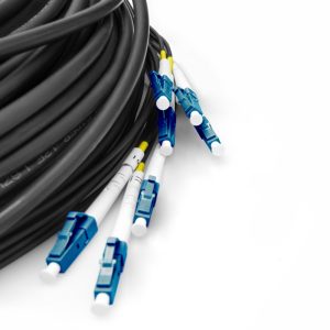 Cavo breakout universale in fibra ottica dotato di terminali, Multimode OS2, 8 fibre, LC/UPC - LC/UPC  150 mt. colore nero