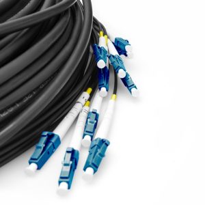 Cavo breakout universale in fibra ottica dotato di terminali, Multimode OS2, 12 fibre, LC/UPC - LC/UPC  50 mt. colore nero