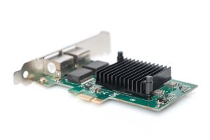 DN10132-1-H.jpg GIGABIT ETHERNET PCI EXPRESS CARD, 2 PORTE 32-BIT, STAFFA A BASSO PROFILO, CHIPSET INTEL