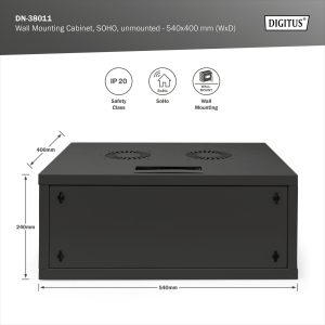 DN38011-3-H.jpg Armadio da muro 4U DIGITUS SOHO smontato - 540 x 400 mm (L x P) colore nero