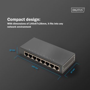 DN800661-4.jpg Switch Gigabit a 8 porte, desktop, non gestito, alloggiamento in metallo