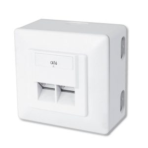 CONFEZIONE 5 PRESE A MURO A DUE PORTE RJ45 CATEGORIA 6 DIGITUS