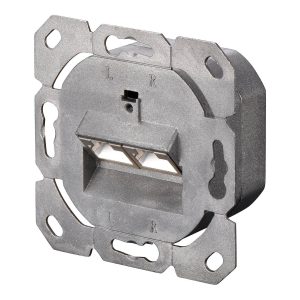 PRESA A MURO CON 2 PRESE CAT 6A 80X80 SCHERMATA CON COPERTURE ANTIPOLVERE DIGITUS