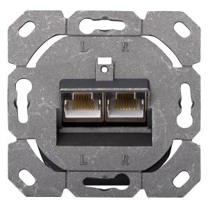 PLACCA PRESA MURO CAT. 6A SCHERMATA CON 2 PRESE RJ45 INSTALLAZIONE CAVI ORIZZONTALE