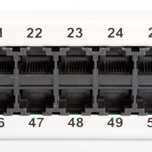 DN91350-1-H.jpg PANNELLO PATCH PER ISDN 19" CATEGORIA 3 - 50 PORTE 8 POLI GRIGIO