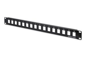 DN91400G.jpg PANNELLO PATCH 19" MODULARE 16 PORTE 1 UNITA' COLORE NERO (SENZA MODULI)