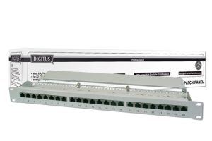 PANNELLO PATCH 19" SCHERMATO 24 PORTE 8 POLI RJ45 PER RETI CATEGORIA 5E - 1 UNITA'