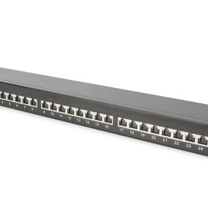 DN91624SEABG.jpg PANNELLO PATCH 19" CATEGORIA 6A SCHERMATO 24 PORTE 8 POLI RJ45 NERO
