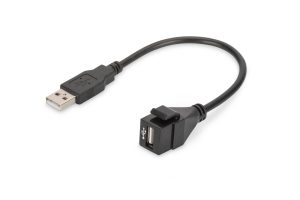 MODULO KEYSTONE USB 2.0 FEMMINA/FEMMINA CON CAVO 16 CM PER PLACCHE A MURO O PANNELLI PATCH