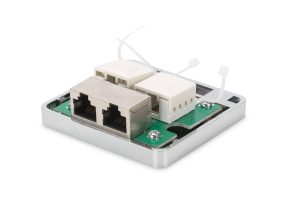 SCATOLA DI GIUNZIONE DOPPIA PER CAVO CATEGORIA 6 CON 2 PORTA RJ45 E DUE MORSETTIERE DIGITUS