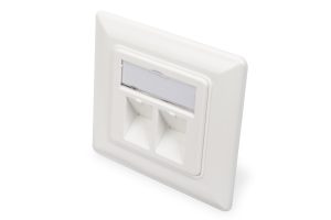 DIGITUS Scatola di derivazione vuota per modulo Keystone, telaio 80 x 80 mm + piastra centrale 50 x 50 mm