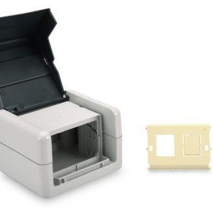 DN93844OD2G.jpg DIGITUS Set prese di collegamento dati con coperchio ribaltabile incl. inserto per 2 moduli Keystone, IP44