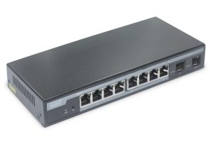 DN95344-1-H.jpg SWITCH 8 PORTE GIGABIT POE LAYER 2 CON DUE PORTE SFP