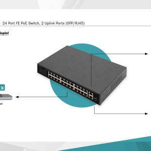 Switch 24 Porte FE PoE 2 Uplink Ports (SFP / RJ45)