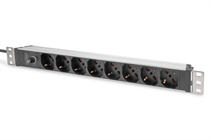 DN95410IT.jpg DIGITUS Presa multipla con profilo in alluminio e prefusibile, uscita italiana 8x, cavo di alimentazione 2 m, spina IEC C14