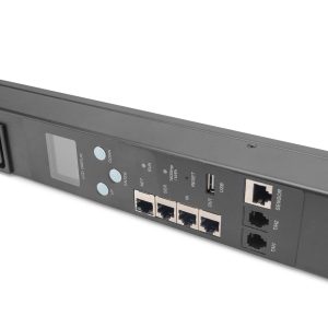 DIGITUS Smart PDU, Input Monitored, ingresso 1x16A, uscite 20 x C13, 4 x C19