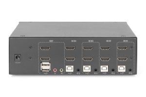 DS12883-2-H.jpg KVM Switch, 4 Porte per un monitor 4K, tastiera e mouse, con due video HDMI