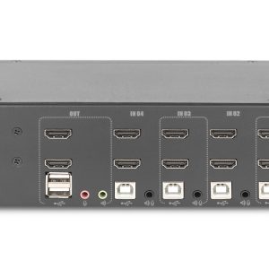 KVM Switch, 4 Porte per un monitor 4K, tastiera e mouse, con due video HDMI