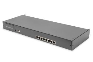 DS722214IT-1-H.jpg Console KVM modulare HD LCD con TFT da 19", connessione KVM Cat5 a 8 porte, touchpad, layout tastiera italiana