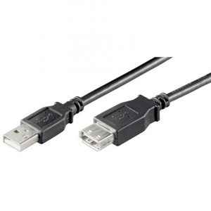 E10351G.jpg CAVO PROLUNGA USB 2.0 CONNETTORI A-A MASCHIO/FEMMINA - MT. 0,30 COLORE NERO