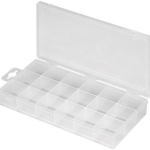 E10532G.jpg SCATOLA IN PLASTICA CON 18 SCOMPARTIMENTI