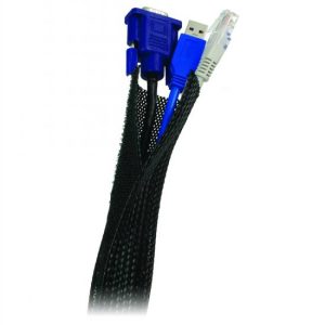 E20114G.jpg GUAINA AVVOLGICAVI CHIUSURA VELCRO DIAMETRO 32MM MT 1,80 NERA