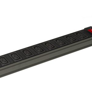 MULTIPRESA ALIMENTAZIONE PER RACK 19" CON 8 PRESE FEMMINA C13, SPINA SCHUKO CAVO MT 3