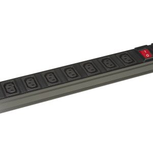 MULTIPRESA ALIMENTAZIONE PER RACK 19" CON 8 PRESE FEMMINA C13 CON PRESA C14 PER CAVO (NON INCLUSO)
