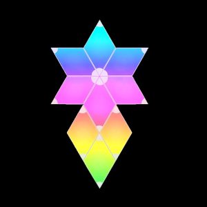 LIG9PA.jpg Luci ambientali RGB con 9 rombi CM 12X12 montabili a muro pilotabili con Google Assistant, Alexa, Siri wireless/Bluetooth con telecomando