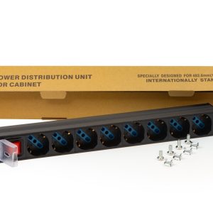 MULTIPRESA DA RACK 19" 8 PRESE UNIVERSALI CON INTERRUTTORE SPINA ITALIANA 16A