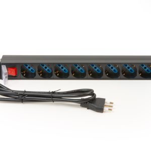 MULTIPRESA DA RACK 19" 9 PRESE UNIVERSALI CON INTERRUTTORE SPINA ITALIANA 16A